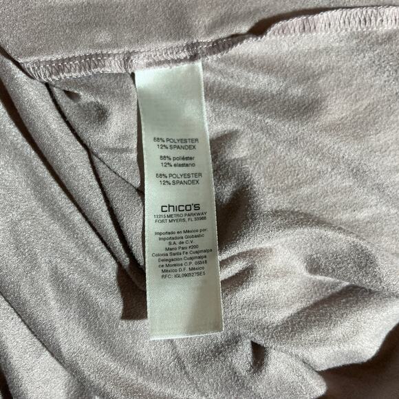 Chico's Shirt Women Size 2 US Large Pink Microsuede Long Sleeve Button Casual - Picture 6 of 9